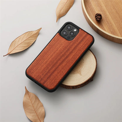 Genuine Wood Shockproof iPhone Case