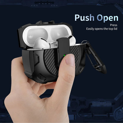 Carbon Airpods Case with Secure Lock Clip