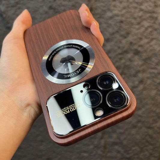 Wood Grain iPhone Case with Lens protection