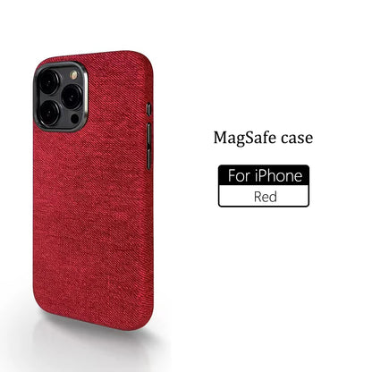 Luxury Linen Texture Magsafe case for iPhone.