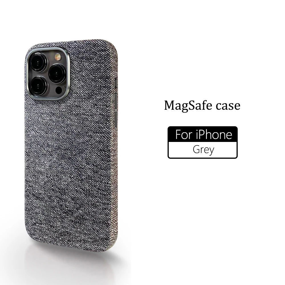 Luxury Linen Texture Magsafe case for iPhone.