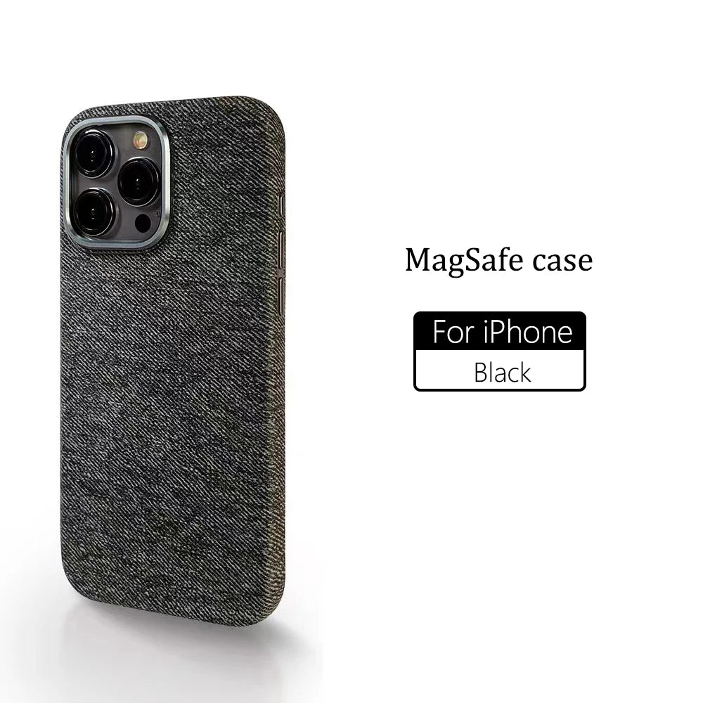 Luxury Linen Texture Magsafe case for iPhone.