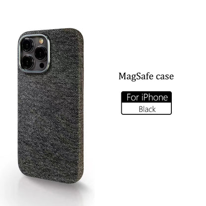 Luxury Linen Texture Magsafe case for iPhone.