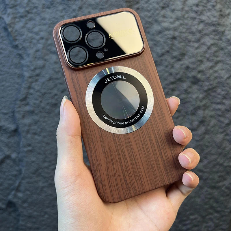 Wood Grain iPhone Case with Lens protection